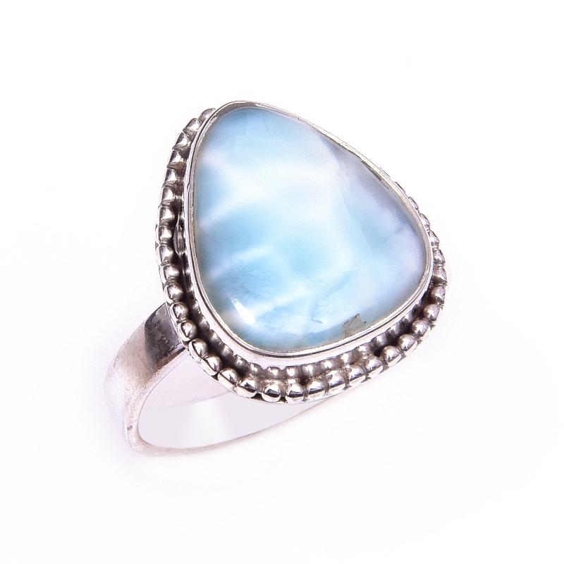Natural Republic Larimar Gemstone 925 Solid Sterling Silver Gift Ring S.9 H7A96
