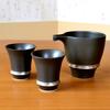 Starting Salary Present Sake Cup Set Tokkuri Ochoko Set Pottery for Japanese Sake Stylish Arita Ware 1 Sakkuri 2 Sake Cups Set Oxidized Silver Gift In
