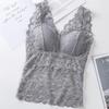Canotta da Donna con Schiena in Pizzo Spalline Larghe Scollature Vest Top Avvolgenti sul Petto