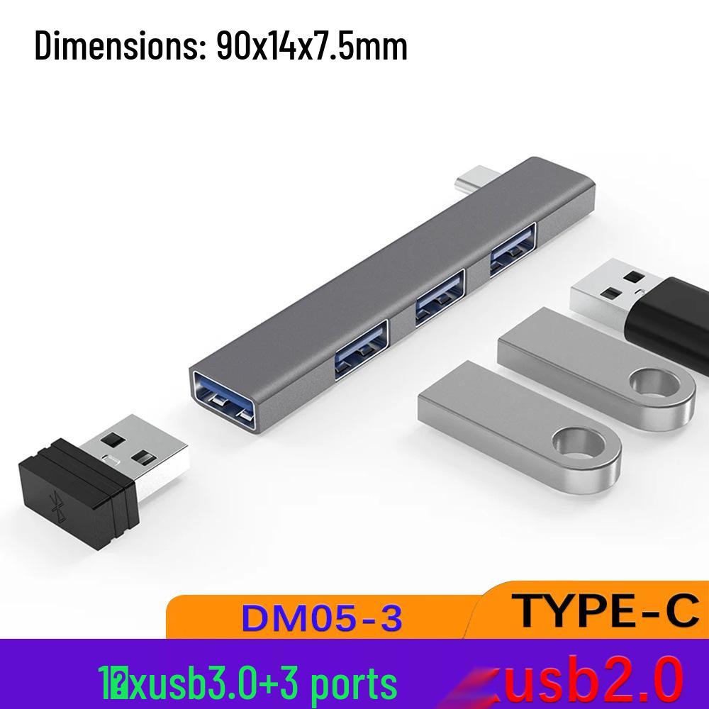 DM05 USB-C Docking Station with Side-Plug, USB 3.0 Hub, and SD/TF Card Reader