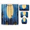 Halloween Shower Curtain Floor Mat Combination Four-Piece Set Bathroom Toilet Carpet Shower Room Mat Foot Mat