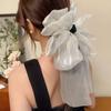 Back Head Grab Clip Half-Tie Hair Clip New Gypsophila Ribbon Hair Clamp  Women Girls