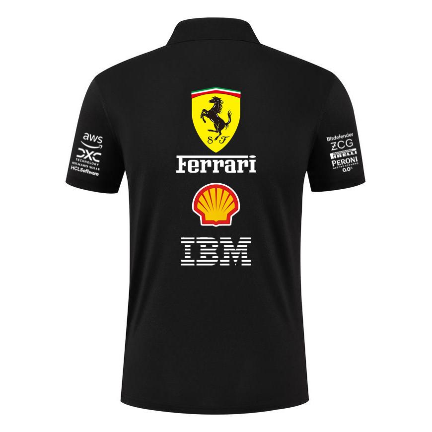 Ferrari Summer Pure Cotton F1 Racing Team Uniform T-shirt Short Sleeved Ferrari Polo Shirt Versatile Top