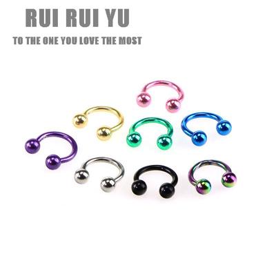 RUI RUI YU Hufeisen-Septum-Piercing, Nasen- und Lippenring, Edelstahl, Labret-Ohrstecker, Piercings, Schmuck,