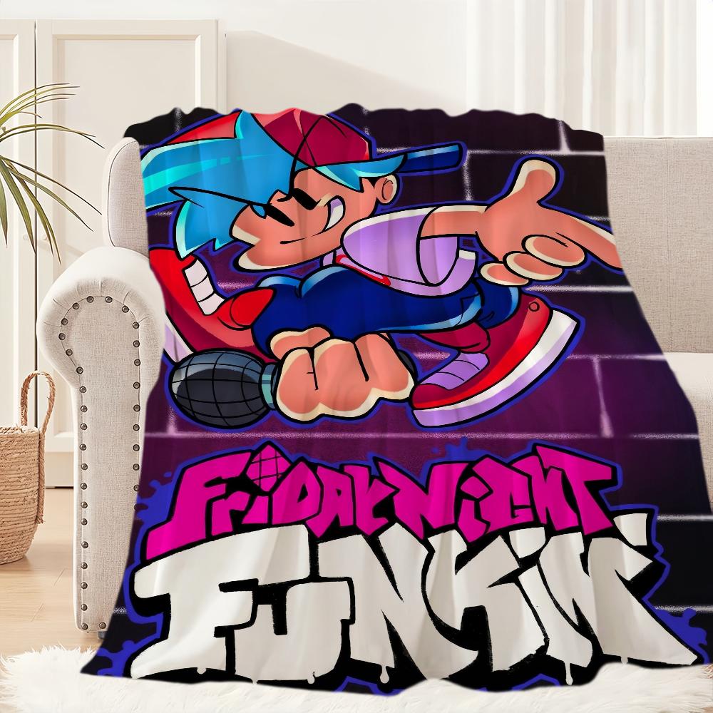 Spiel Freitagabend Cool Funkin Musik FNF Decke Plüsch Nickerchen Sofa Teppich für Wohnzimmer Büro Schlafzimmer Geburtstag Zuhause Reise Kinder Geschenke