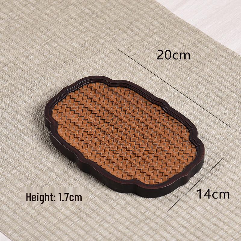 

Vintage Chinese Bamboo Tea Tray Lotus 20x14x1.7cm