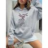 Women's Casual Dragonfly Pattern Printed Daily Comfortable Autumn Winter Hoodie Round Neck Women's Long Sleeved Clothing