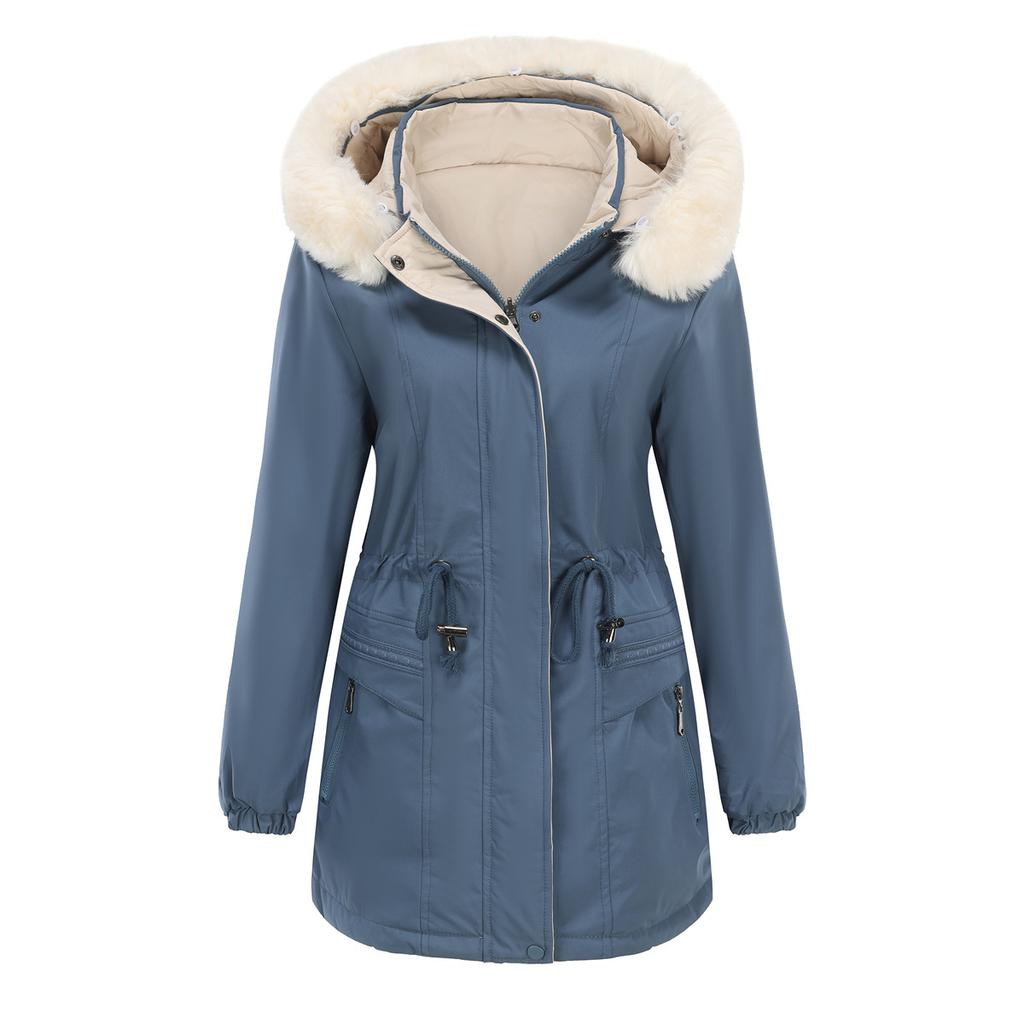 Tragen Sie im Herbst und Winter warme, wattierte Kleidung auf beiden Seiten, abnehmbare Mütze und lange Ärmel.