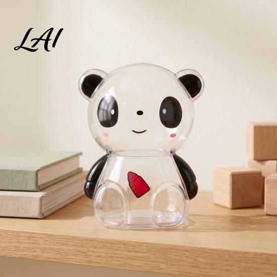 Decorative Coin Bank Clear Panda Piggy Cash Bank Plastic for Kids Money Saving Jar Box Decoration