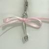 Ribbon Bowknot Phone Strap Fork Pendant Phone Chain Detachable Bows Phone Lanyard Keychain for Bag Backpack Kerying Gift
