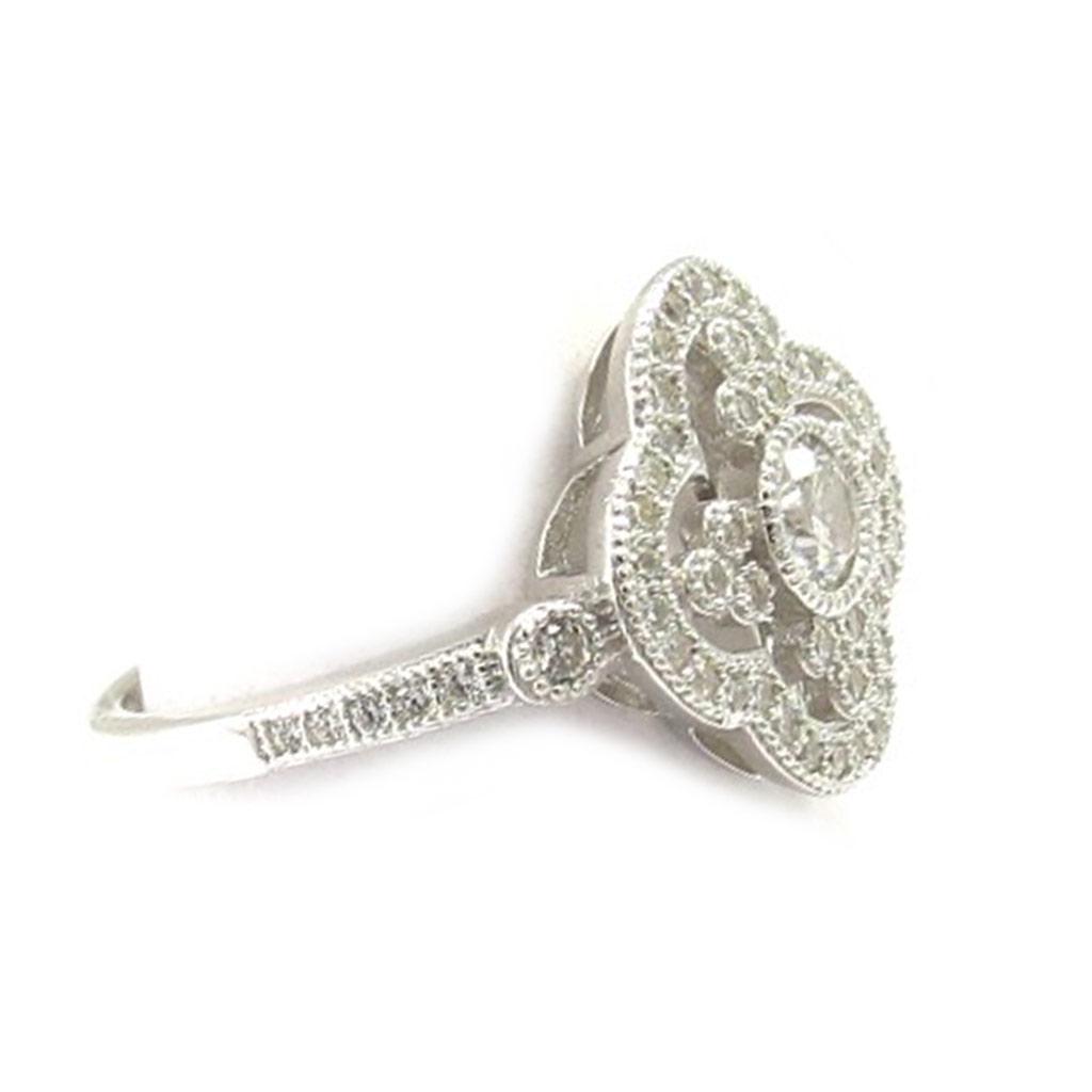 Silver Ring 'Sissi' White Silver (rhodium) - 15x15 Mm