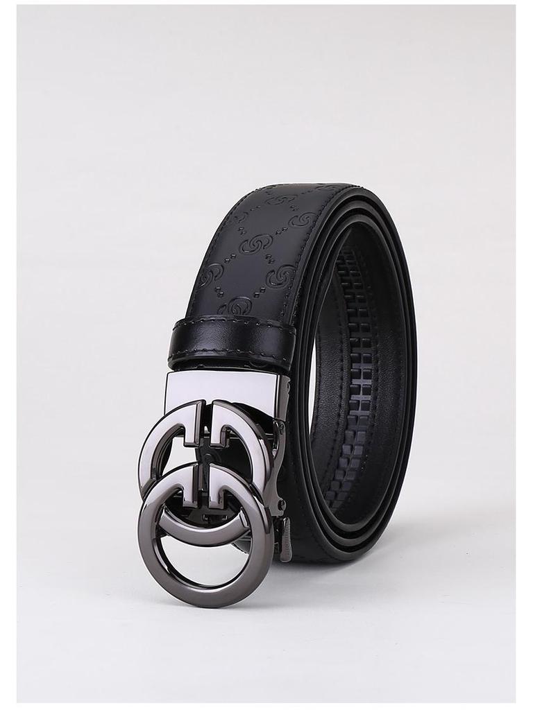 Men's High-End Genuine Leather Automatic Buckle Belt - Versatile Casual Cowhide Waistband