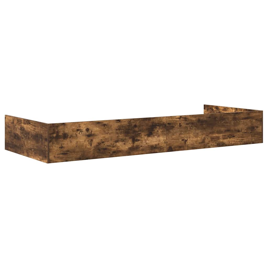 Bed Frame Smoked Oak 75 X 190 Cm Wood Based Material