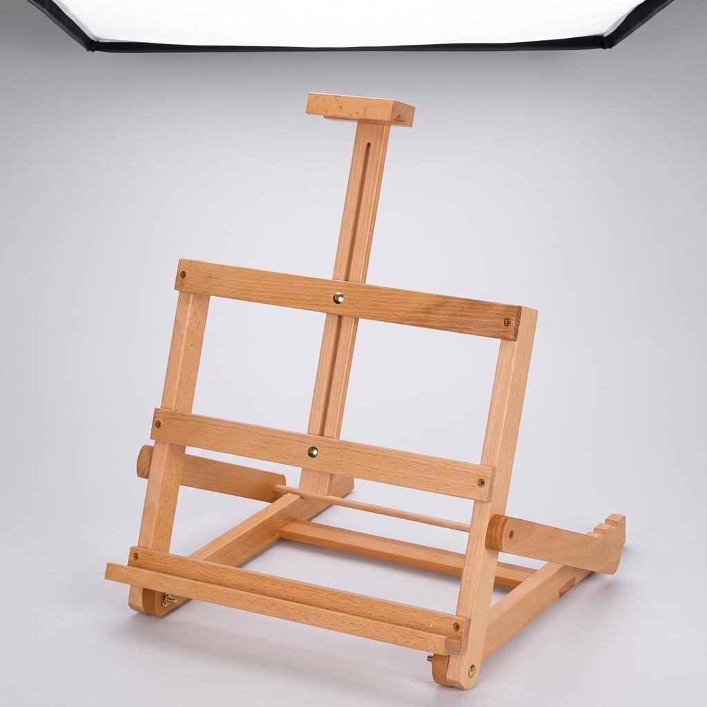 Tabletop Easel with Adjustable Frame Sturdy Beech Wood Foldable for Studio