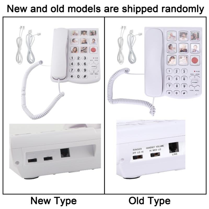 LD-858HF Big Button Telephone Amplified Photo Memory Corded Landline For Seniors Elderly