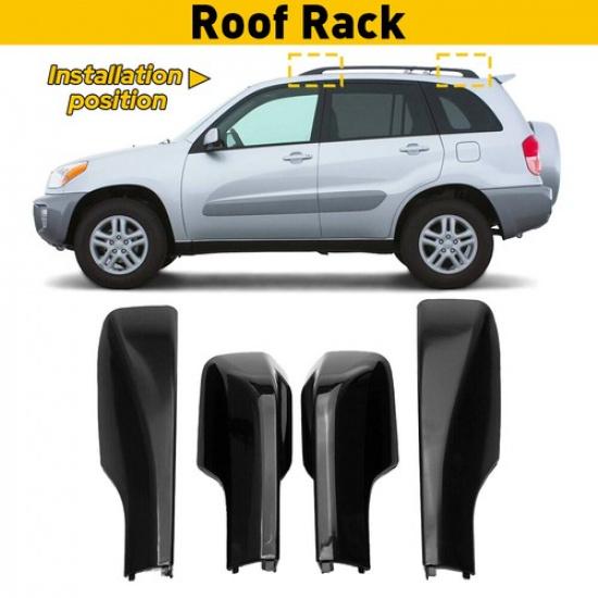 для Toyota RAV4 2001-2005 5-дверный Черная Верхняя Крышка-Заглушка Торца Багажника на Крышу Замена 4 шт.