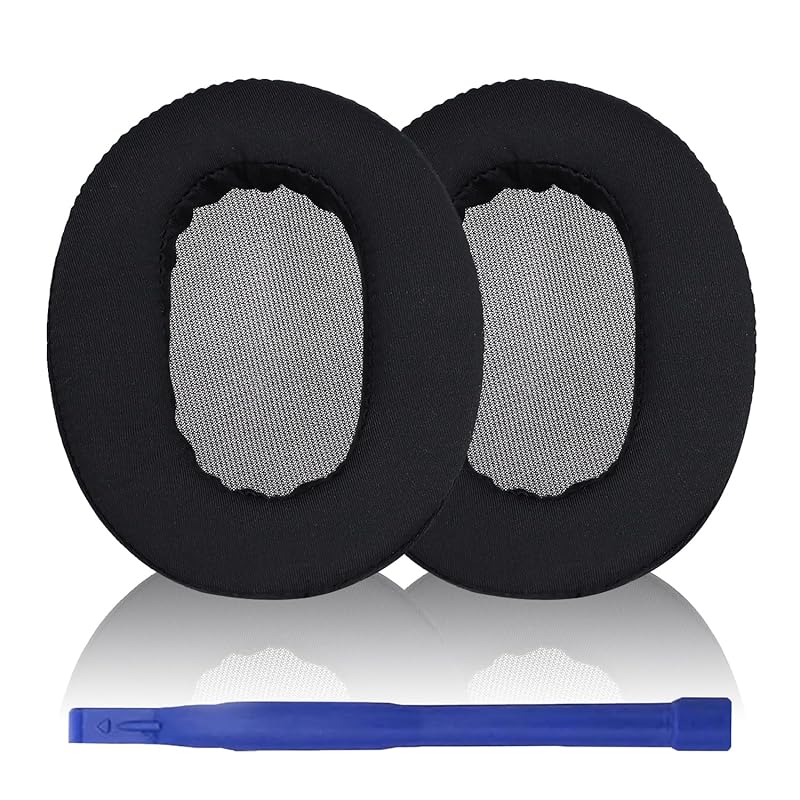 

MDR-1A ear pads Sony replacement headphone pads MDR-1A, 1A-DAC Ear pads compatible with and other headphones (Black/Ice silk cloth)