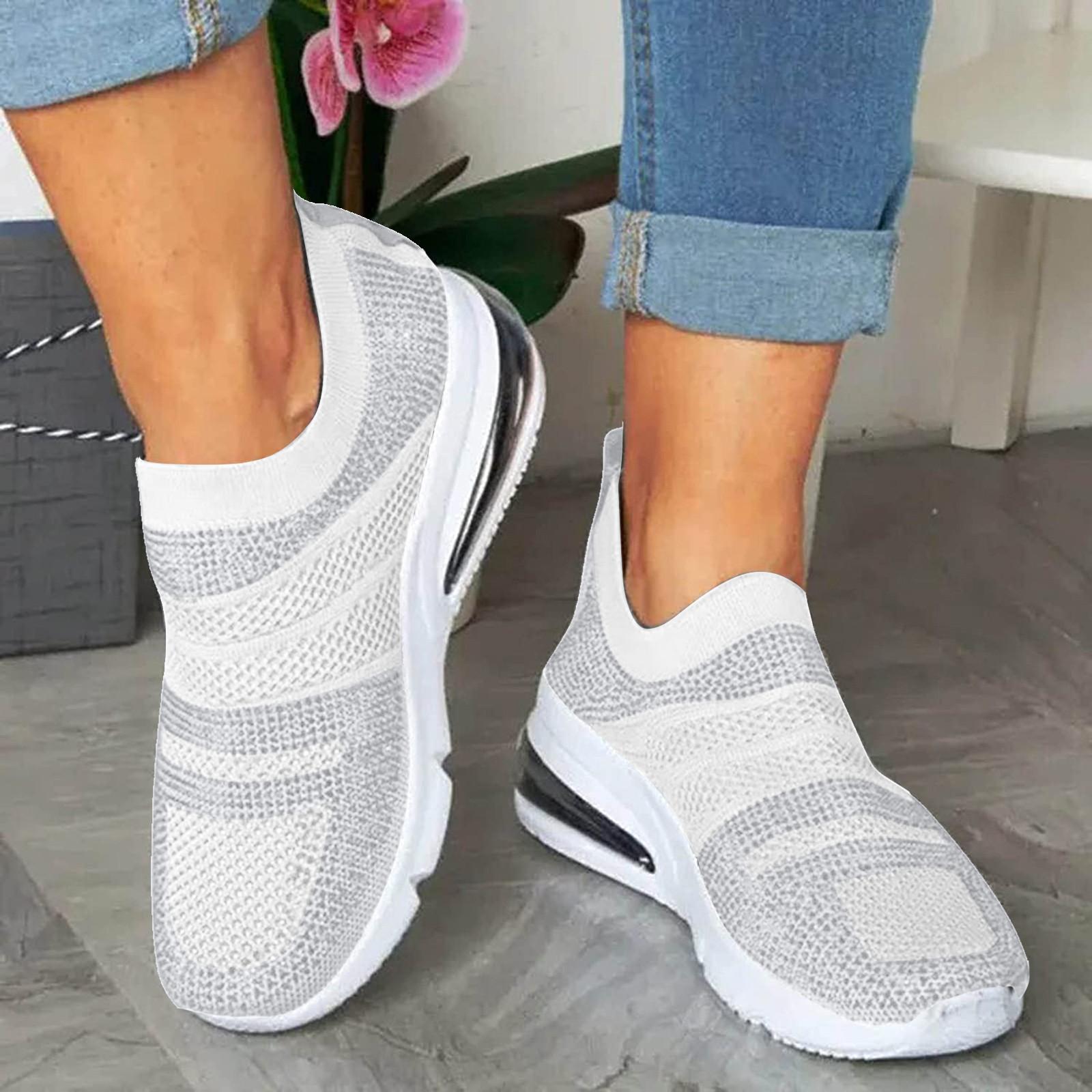 

Женские дышащие легкие спортивные кроссовки без шнуровки с сеткой 36 белый