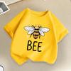 Cute Bee Graphic Print Children Clothing Summer Girls Boys Fashion Funny Colorful Tops Kids Crew Neck Short Sleeve Tshirts