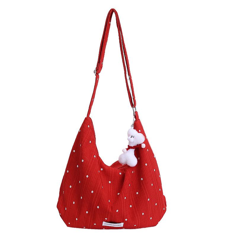 2025 Summer New Bag Commuting Large Capacity Shoulder Foreign Style Fashion Korean Version Polka Dot Casual Pleated Tote Bag