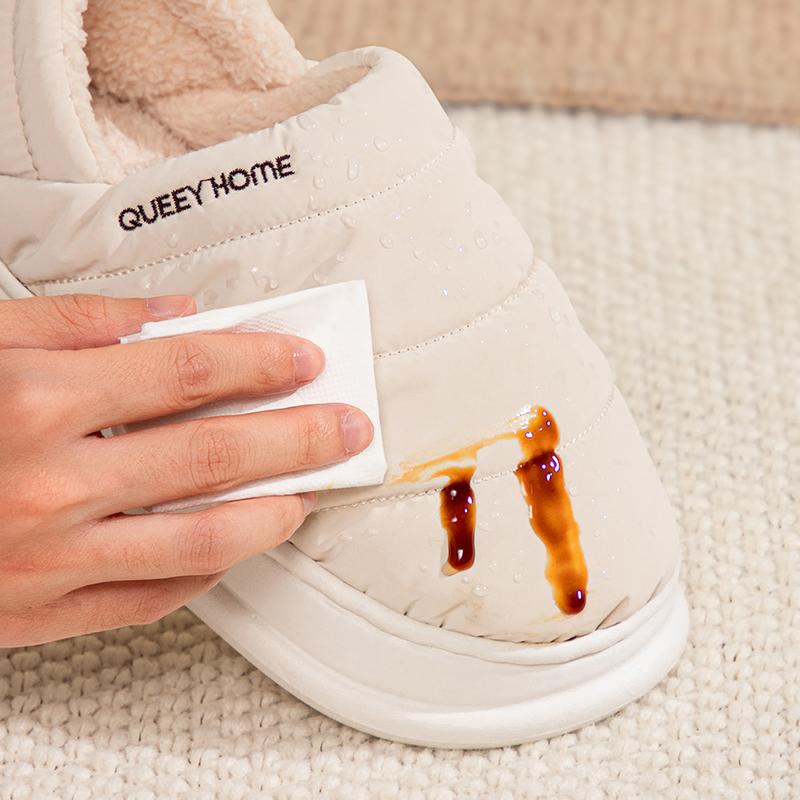 Hemma Vinter Damtofflor Plyschinsida Halkfri Sula Tjock Botten Vattentät Skoöverdel Stängd Häl Varm Toffel Man