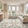 Floral Area Rugs for Living Room Modern Luxury Large Sofa Coffee Table Floor Mat Non-slip Machine Washable Bedroom Carpet 
