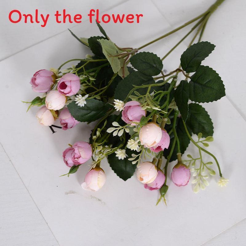 Simulated Rose Small Bouquet Multi Head Flower Bud Wedding Hotel Home Decoration