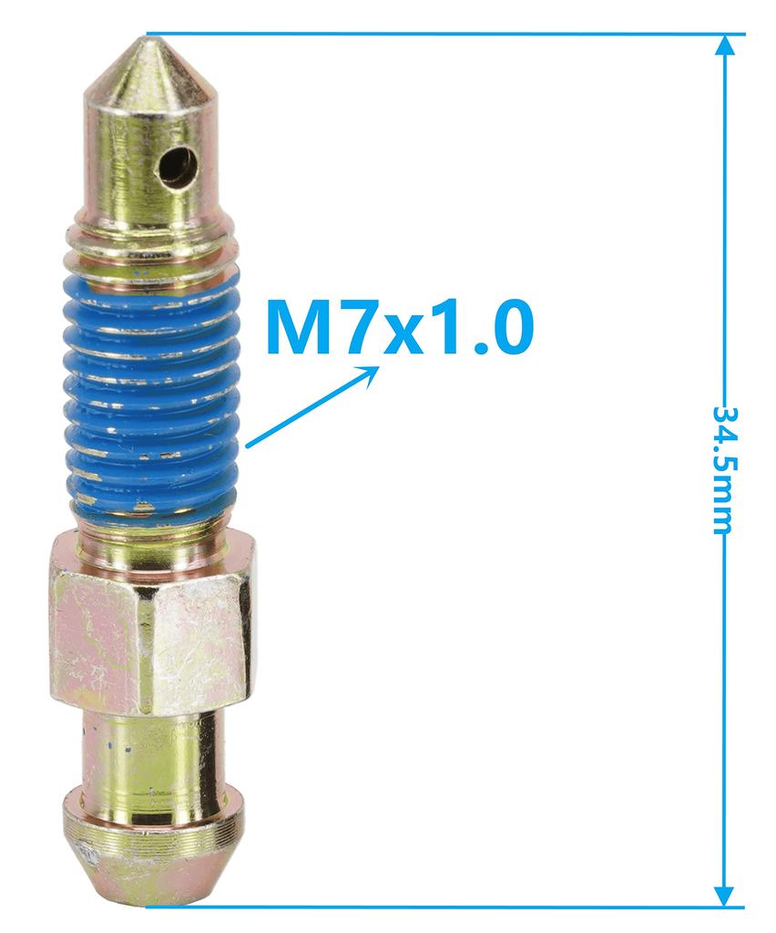 Dsnaduo Speed Bleeder Valve Brake Bleeder Screw Quick Bleeder with Dust Cap M7x1.0-34.5mm H9411-4 105400 639570 4pcs