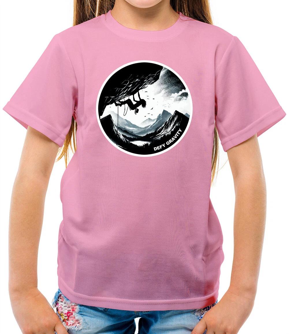 Defy Gravity Rock Climbing - Kids T-Shirt - Climb Climber Love Rocks 150