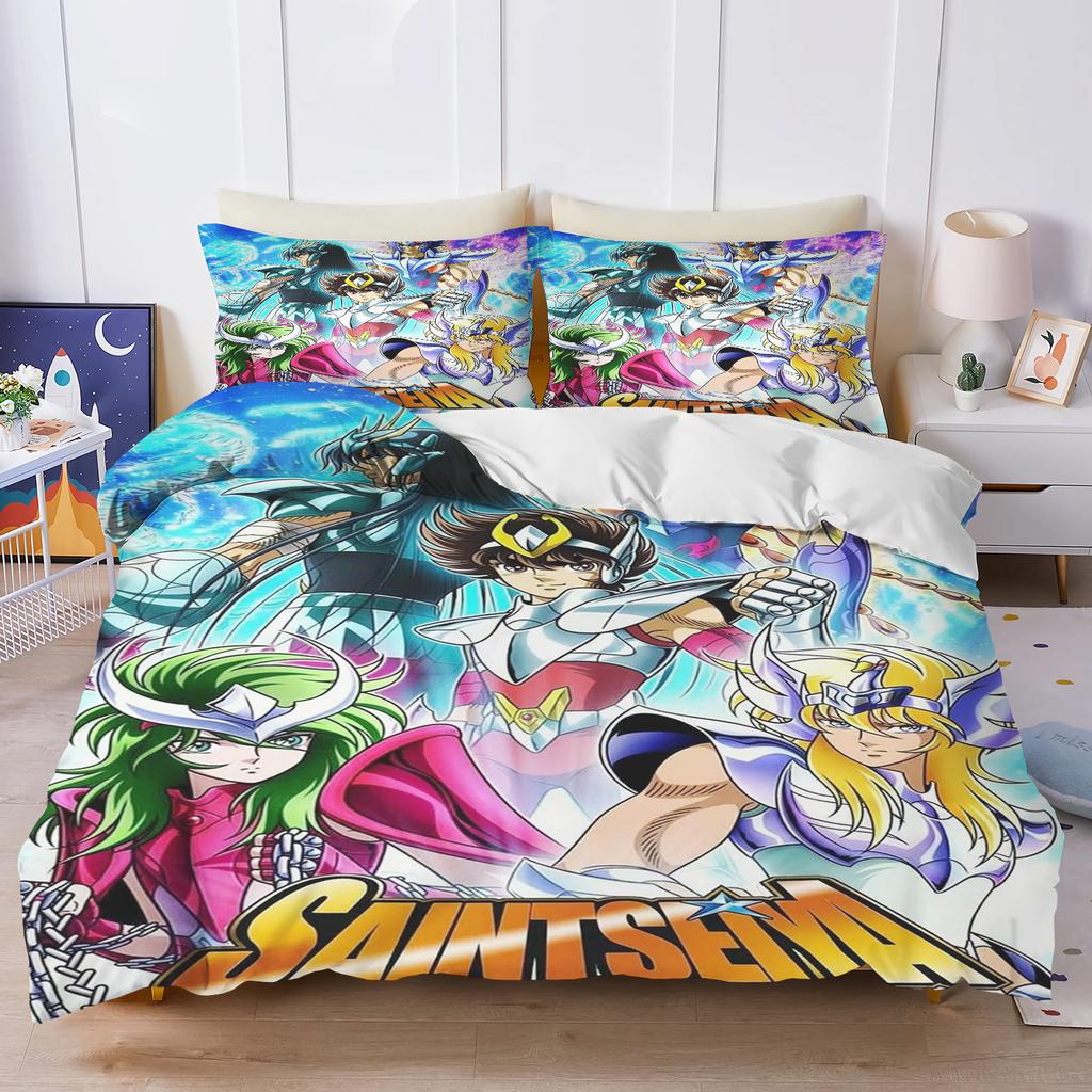 3d Print Cartoon S-Saint Seiya Bedding Sets Comforter Quilt Bed Cover Duvet Cover Pillow Case 2-3 Pieces Sets Bedroom Decoration