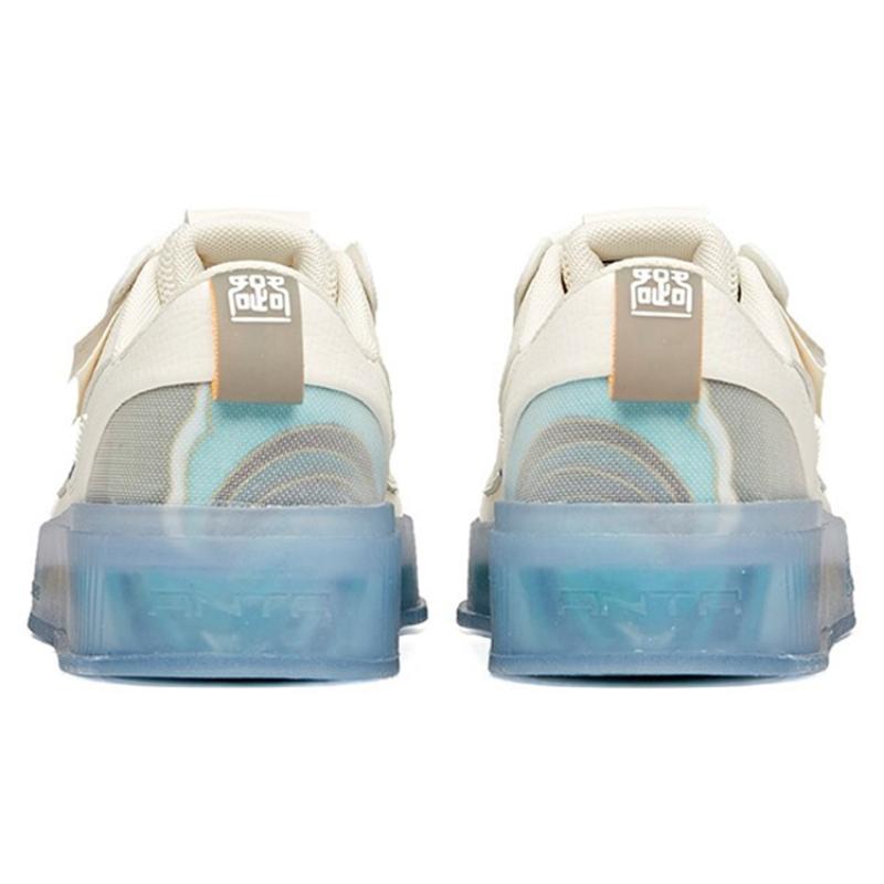 Anta Life Collection 'Silk Road' Lightweight And Wear-resistant Low-Top Skateboard Shoes Women's White Gray Green Sneakers 922118030-3
