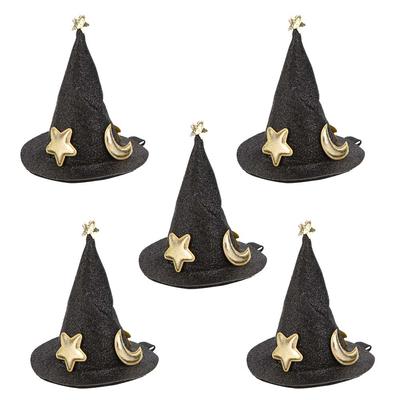 5ks Mini Čarodějnický Klobouk Sponky do Vlasů Roztomilé Sponky do Vlasů Halloween Nový Rok Vánoce Svátky Vlasová Dekorace