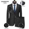 SHANSHAN Men's Double-Breasted Notch Lapel Suit Set