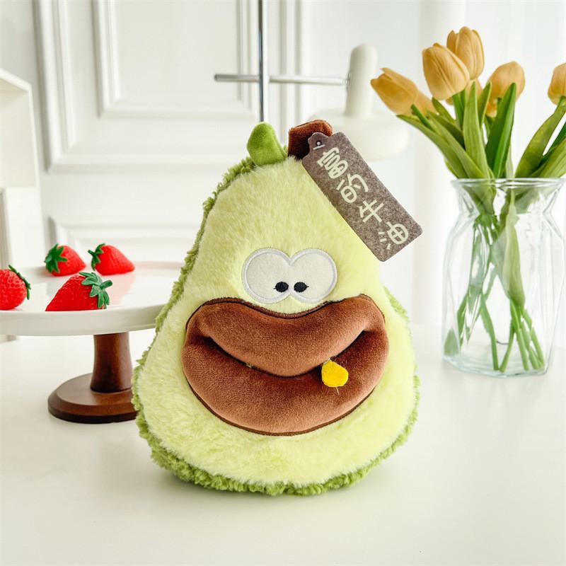 Mouth Big Funny Fruit Plush Toy Peach Strawberry Doll Kids Gift Decoration Home