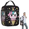 Eiscreme Einhorn Isolierte Lunchtasche für Damen Kinder Auslaufsichere Lebensmittelboxen Thermische Lunchbox Tragetasche