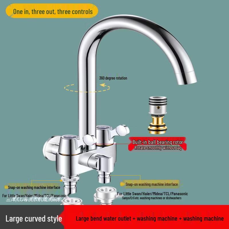 Yingtang Brass 3-Way Faucet for Laundry & Mop Sink