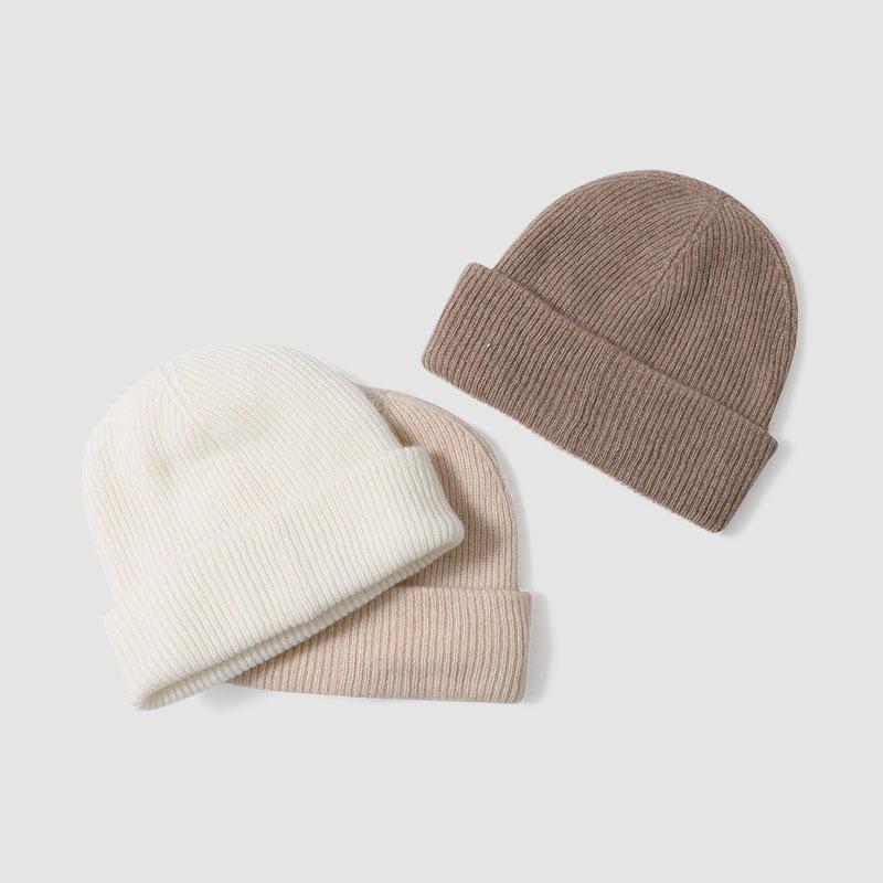 100% Cashmere Autumn Winter Warm Cycling Skull Cap Party Thick Travel and Shopping Beanie Hat for Women