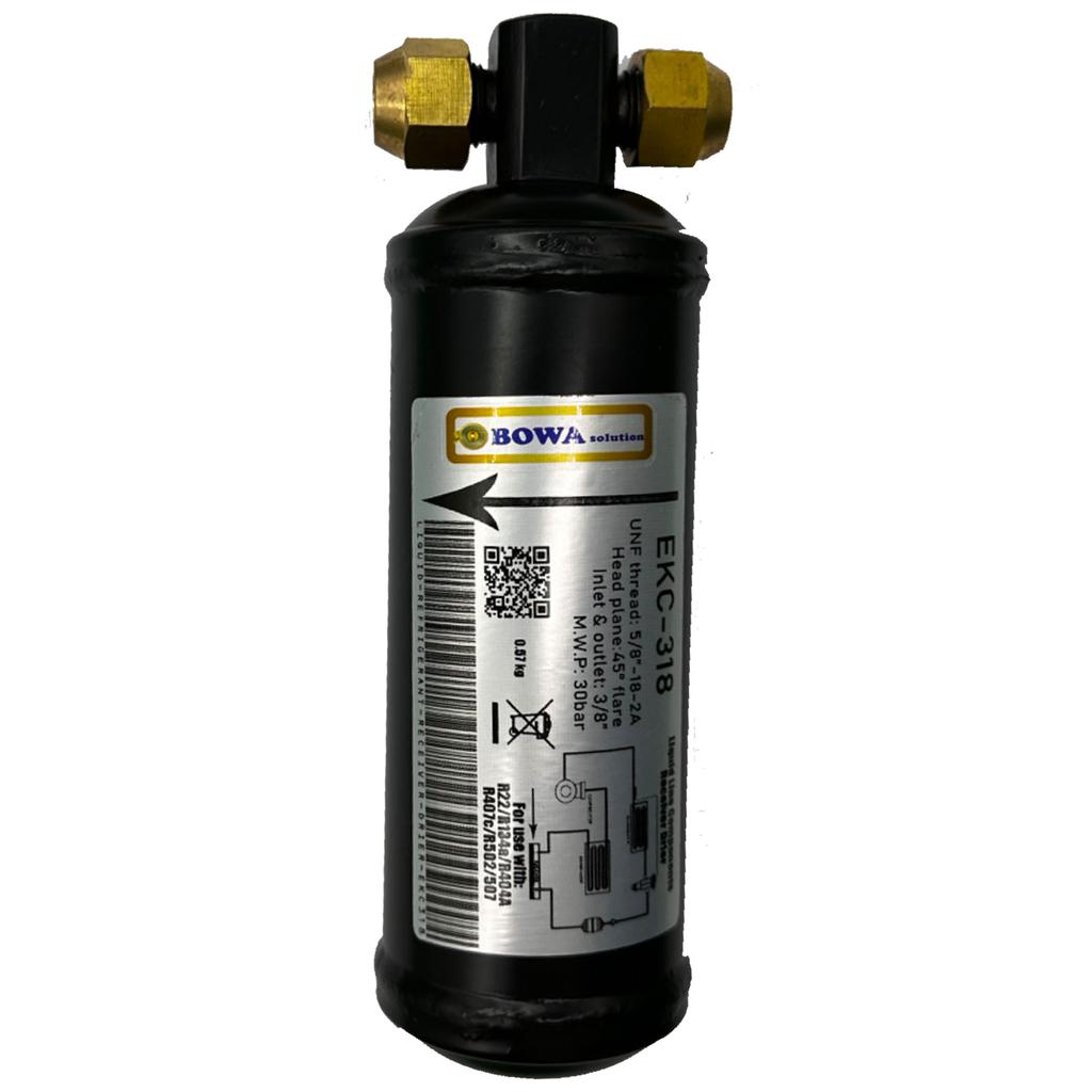EKC318 Receiver, Filter Drier & Sight Glass 3-in-1 Combo Refrigeration Part (3/8"SAE) Is Designed for 1/3~1.5HP Condensing Units