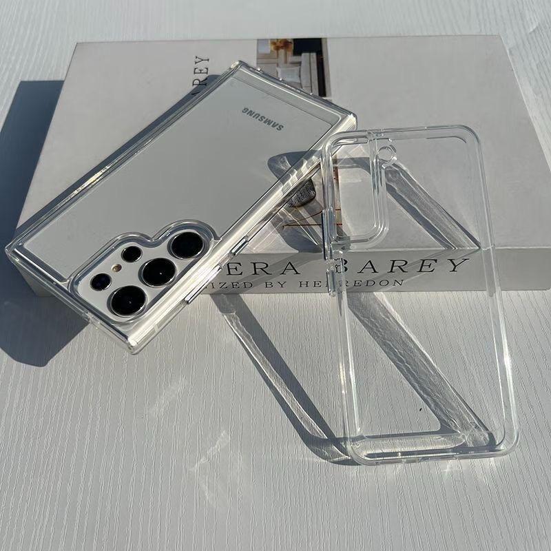 Suitable for Samsung S25 Ultra Mobile Phone Case Transparent Simple S24S23S22 Full Package Anti Fall Acrylic Space Case