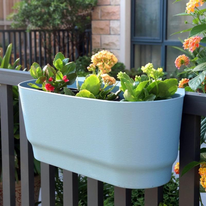 Wall-mounted Flower Pot Hanging Plant Baskets Semicircular Basket Balcony Garden