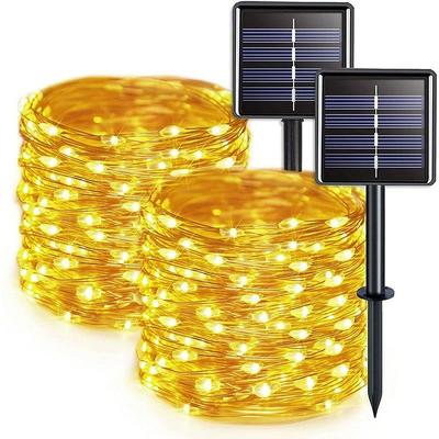 7M/12M/22M/32M LED Solar String Fairy Lights Outdoor Path Garlands Lamp Patio Waterproof Christmas Wedding Garden Street Lights