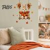 Decorative Cabinet Door Stickers Thanksgiving Fall Wall Stickers, Cute Cartoon Rabbit Squirrel Pumpkin Maple Leaf Decals Environmentally Friendly Art