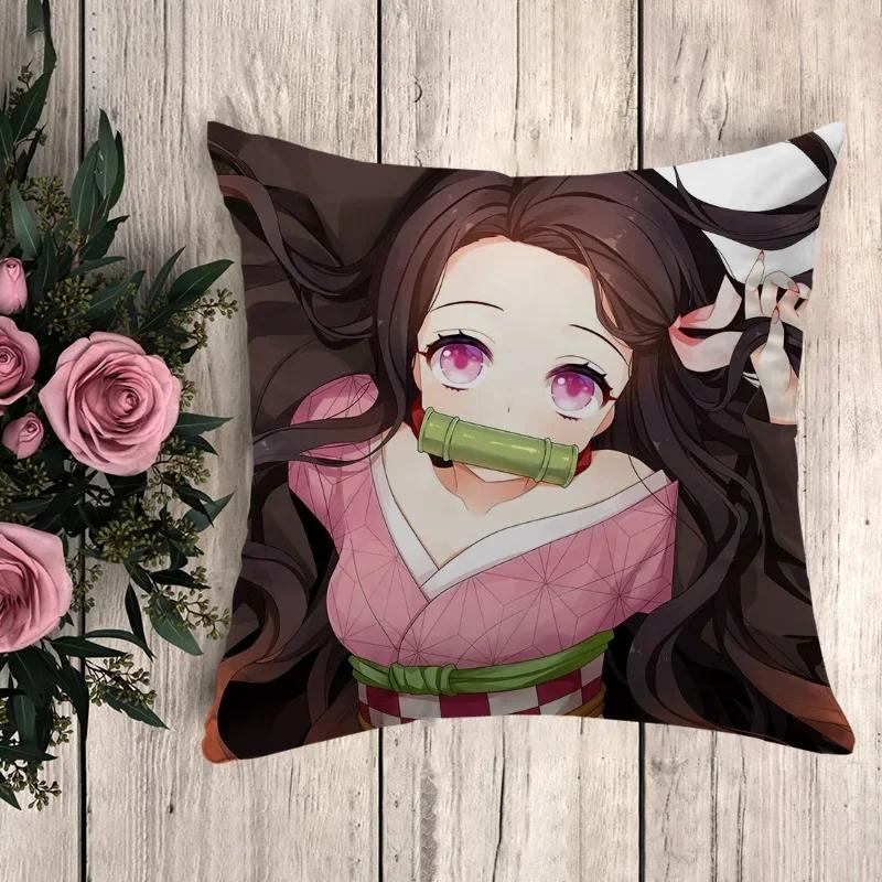 Pillow Demon Slayer Decorative Pillows for Sofa Pillowcase Decor  Cushion Cover X Car Decoration Pillowcases  Fall