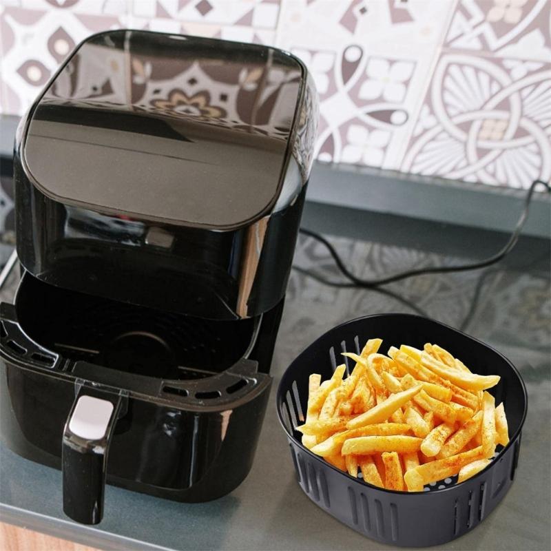 Podložky do horkovzdušné fritézy Kovový tác do horkovzdušné fritézy Kovové pečicí vložky Kovový materiál Odnímatelný vnitřní koš Vhodné pro horkovzdušné fritézy