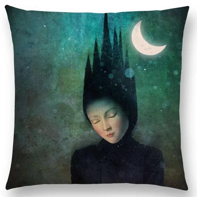 New Elegant Lady Cute Girl Shakespeare Imagine Fantasy Oil Painting Dreamy Feeling Fable Fate Thorw Pillow Case Cushion Cover