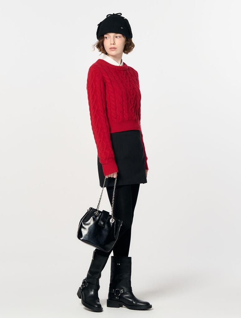 GENERALIDEA Heart Cable Pullover [Red] / Wbd4L05559