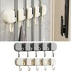 5 Hook Mop Clip Wall Mounted Broom Hanger Multi-functional Broom Organizer Clip Shower Room