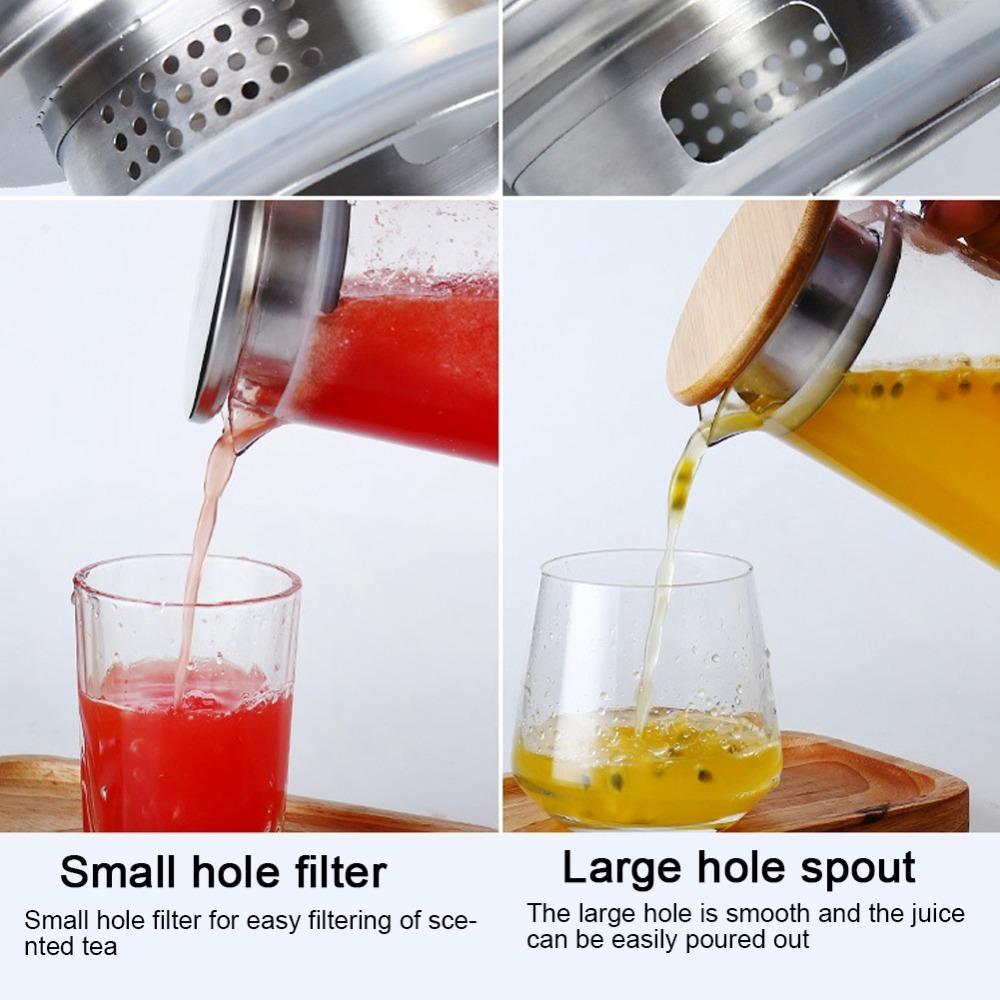 Bamboo Lid Transparent Water Pitcher Acrylic Cold Water Pitcher Acrylic Juice Bottle Bar Use Bamboo Lid