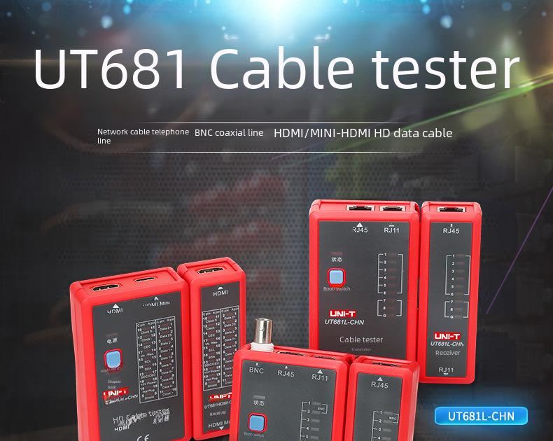 UT681 HDMI-kabeltester Mini HDMI-datakabeltester met 20 LED-statusindicatoren voor HDMI- en MINI HDMI-kabels Uitgebreid testtool
