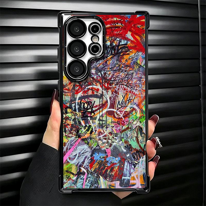 Graffiti Fashion Art Soft Phone Case For Samsung Galaxy S26 Ultra S25 Edge S24 FE S23 Plus S22 S21 + S20 Plating Anti-Fall Funda